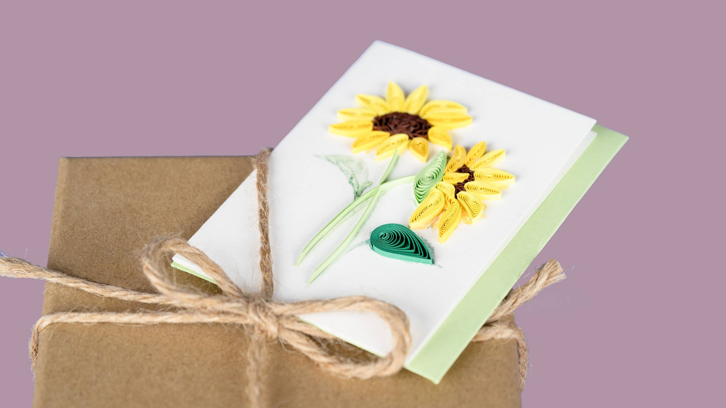 Quilled Gift Enclosure, "Sunflower Bouquet"
