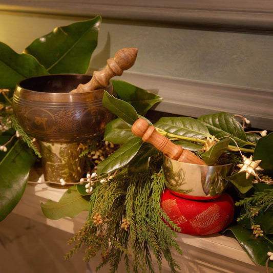 Singing bowl w/stick/bag/pillow 3D red/rust
