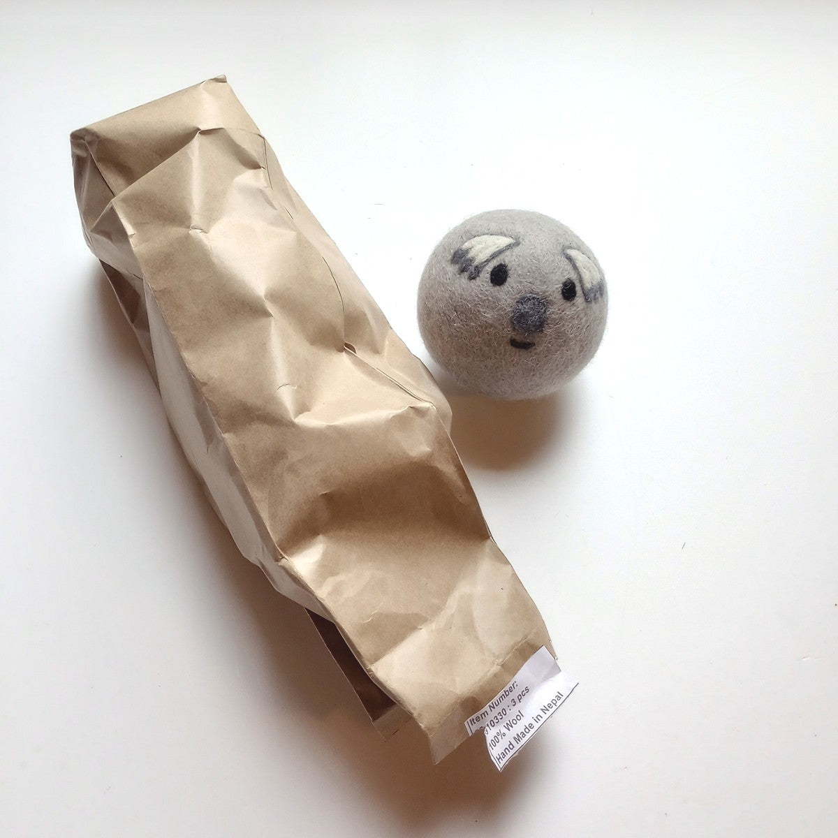 Eco Wool Dryer Balls, "Koala"