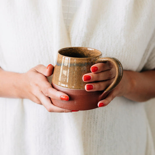 Mug nat w/ombre f/12oz ceramic 4D beige/blu