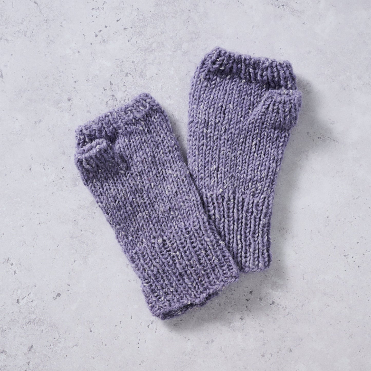 Purple Cable Knit Wrist Warmers - Ten Thousand Villages