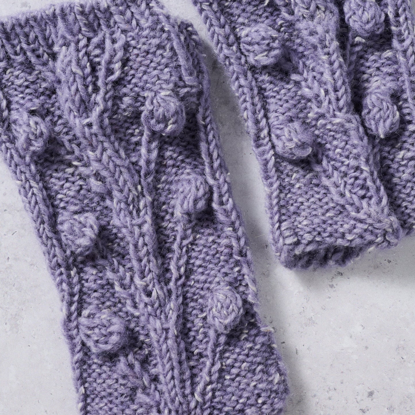 Purple Cable Knit Wrist Warmers - Ten Thousand Villages