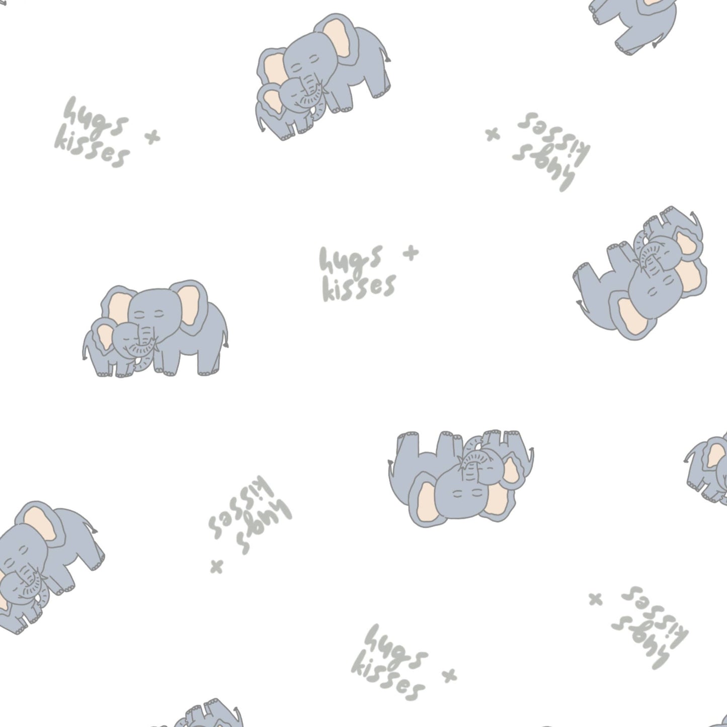 Organic Snap Footie, "Elephant Hugs and Kisses"