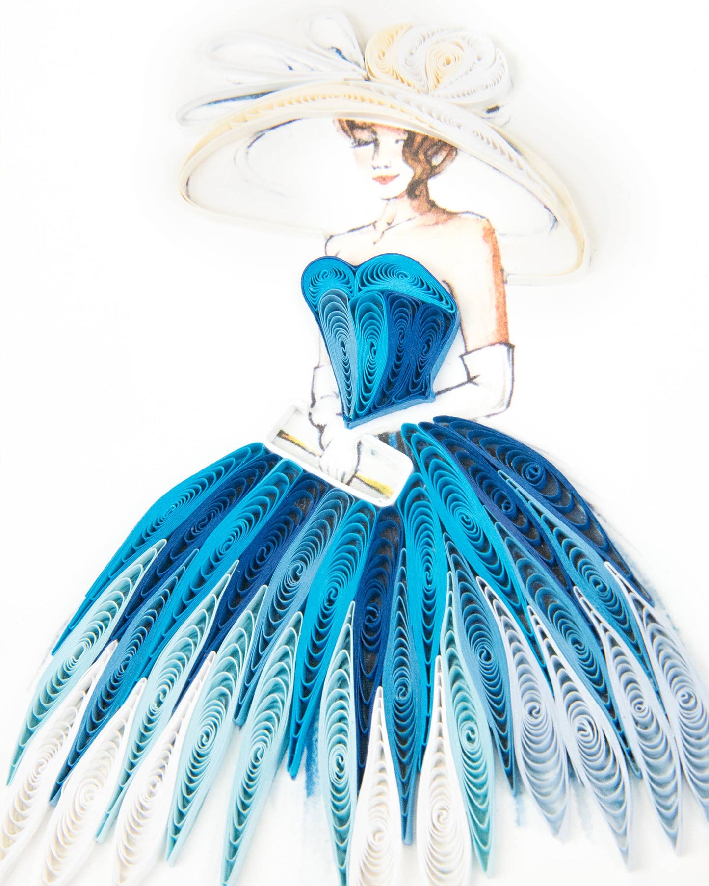 Quilled Greeting Card, "Fancy Lady"