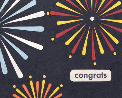 Recycled Paper Cards, "Congrats Fireworks"