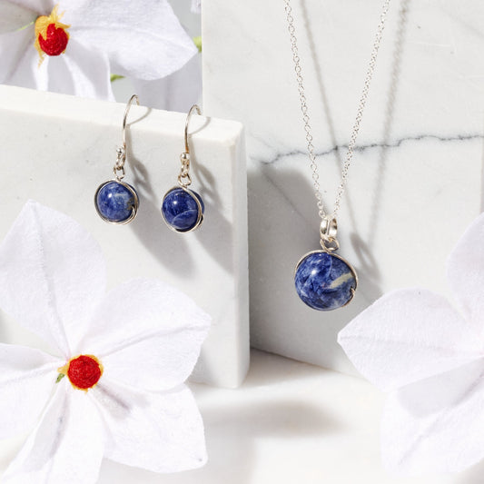 Khasi Kay Sterling Silver Sodalite Necklace