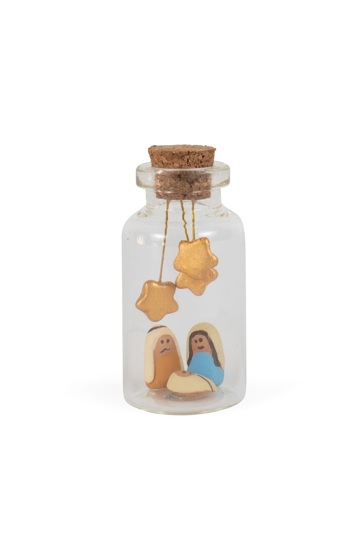 Nativity in bottle M/3 glass/cork 2H brown/multi