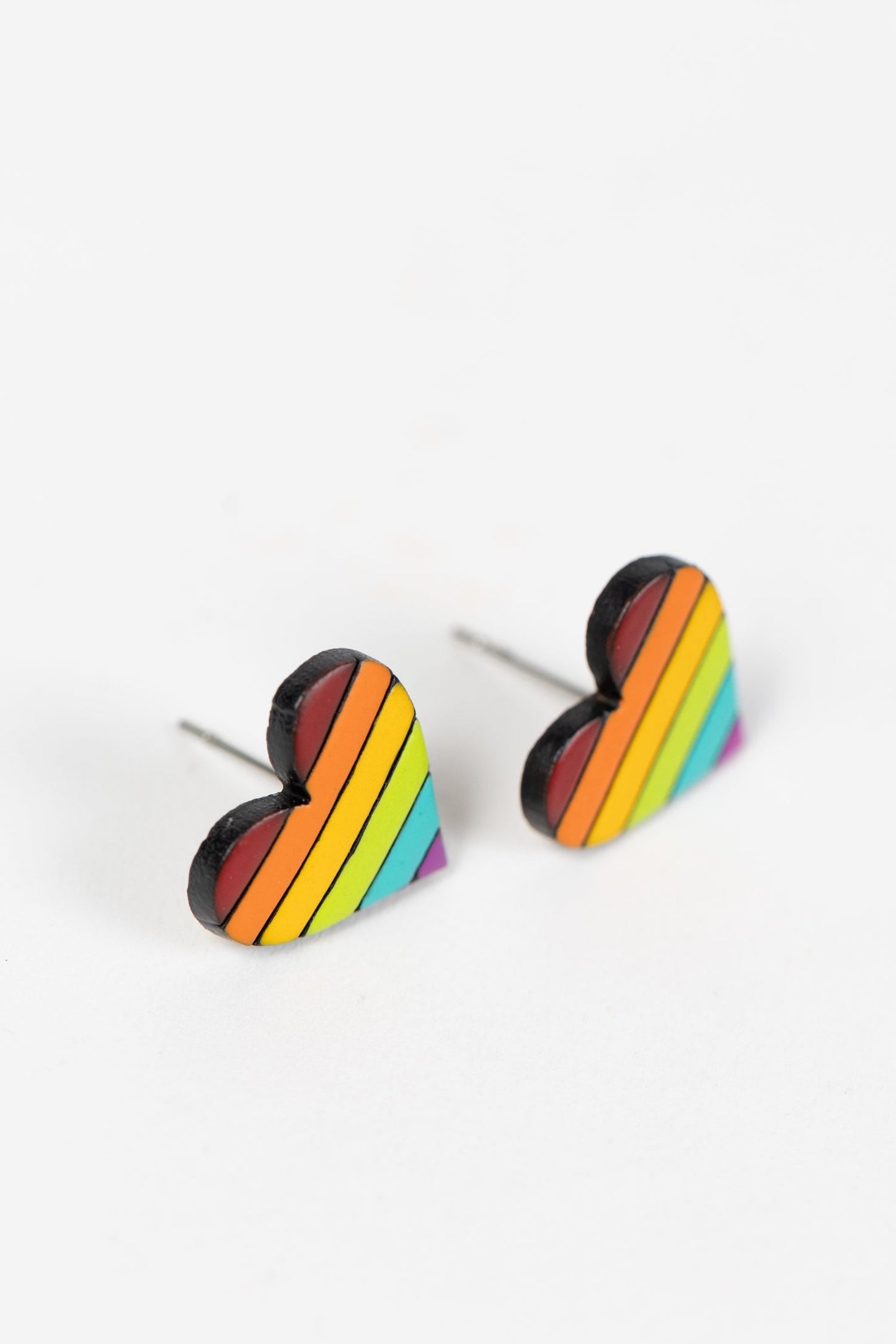 Rainbow Heart Gourd Earrings