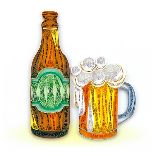 Quilled Greeting Card, "Birthday Beer"