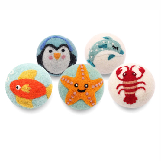 Eco Wool Dryer Balls, "Sea Creatures"