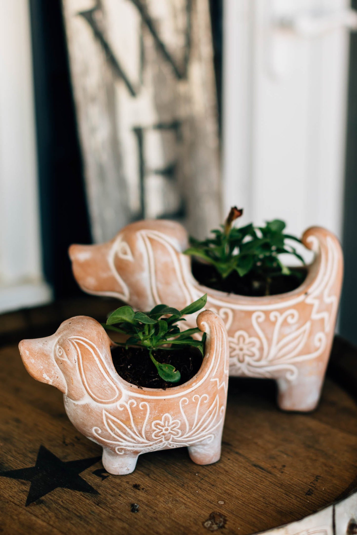 Terracotta Dog Planter, Small