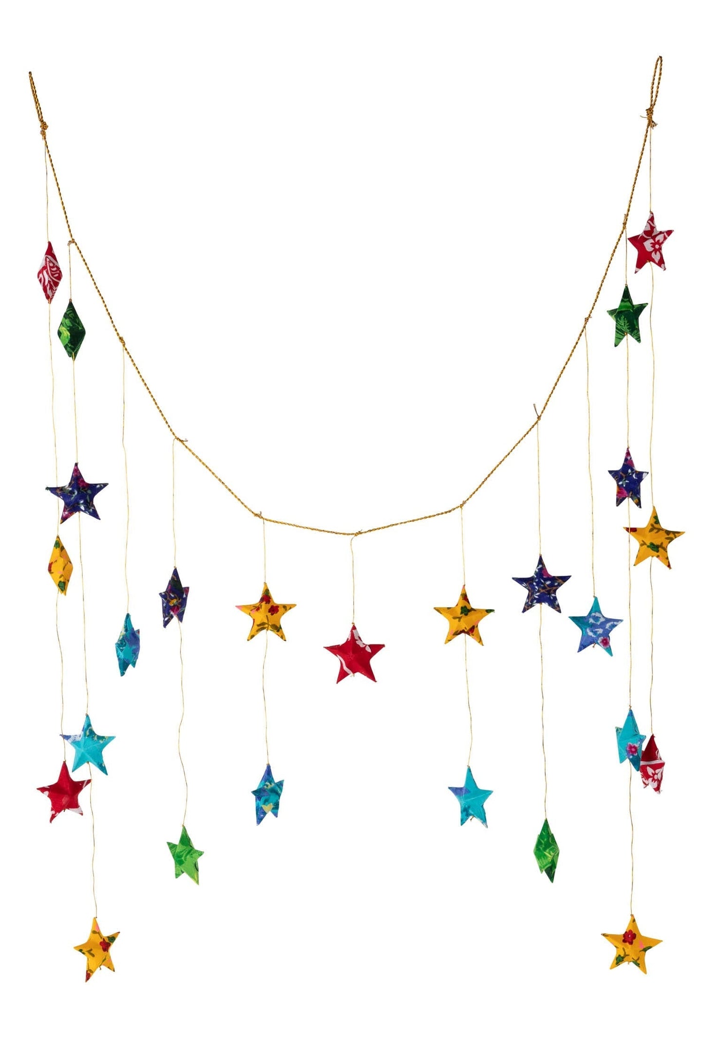 Valance, Upcycled Sari Stars