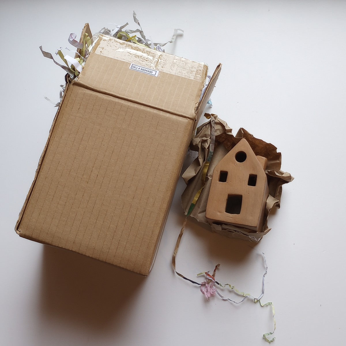 Incense holder house w/chimney t-cotta 4.5H brn