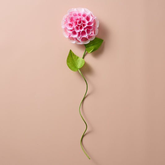 Silk Paper Dahlia Flowers - Pink