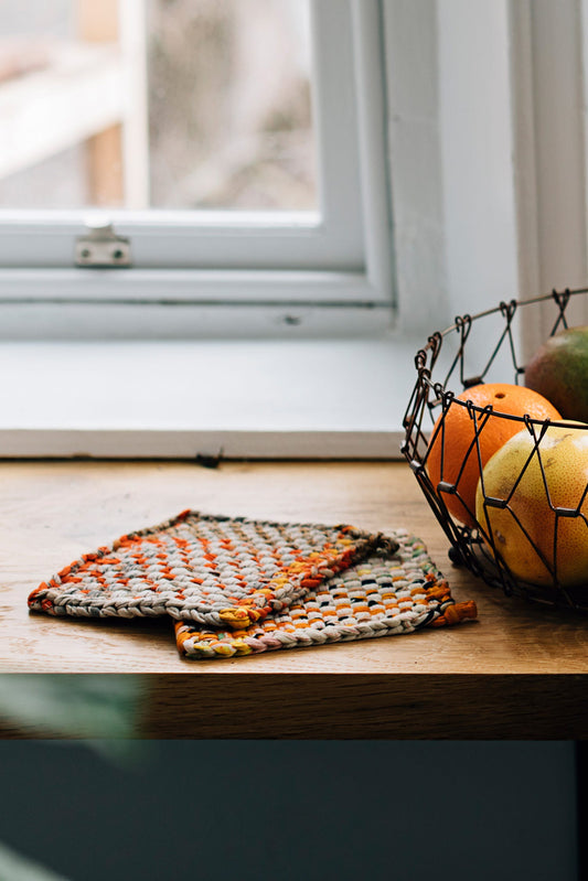 Hot mats s/3 recyc sari 6sq asst