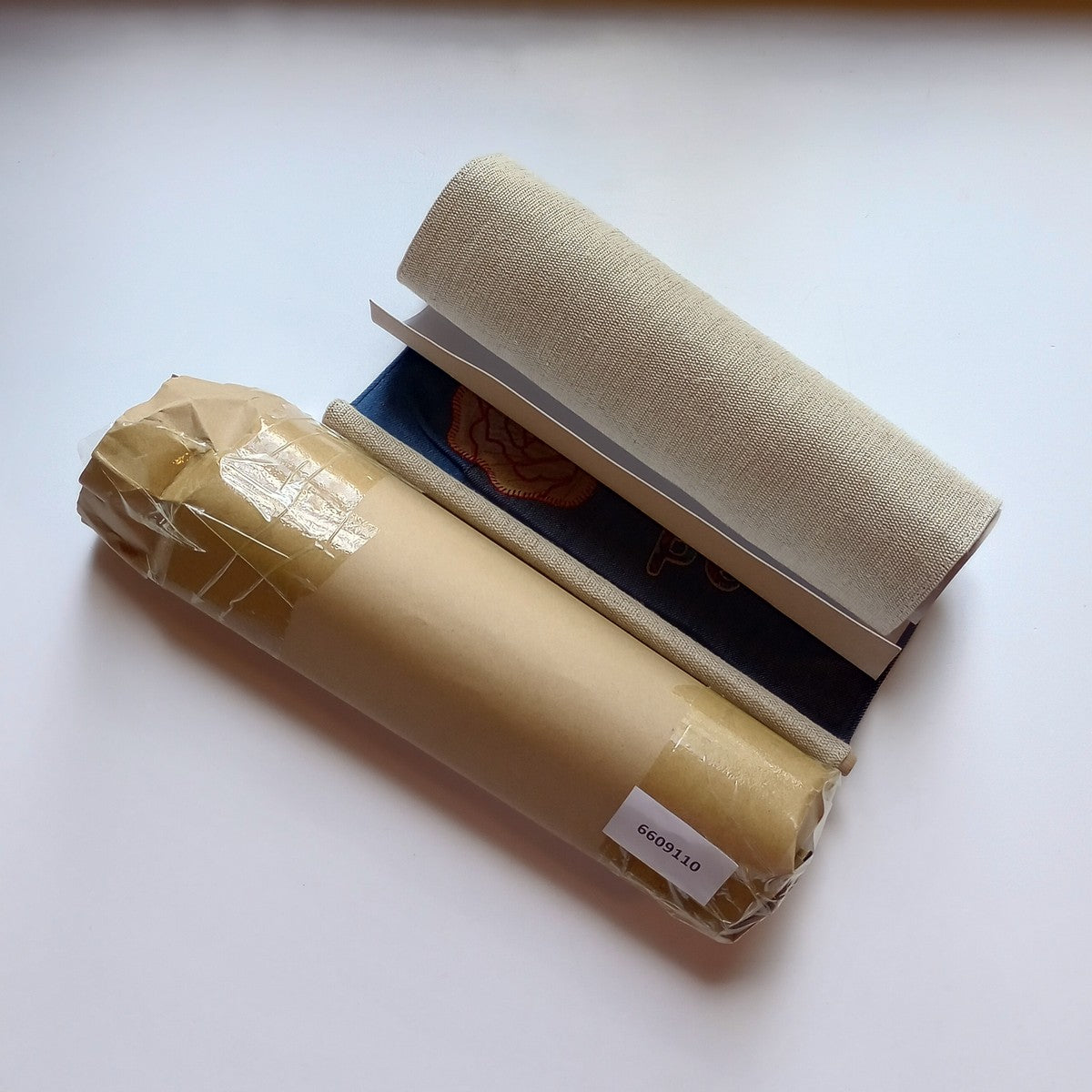 Wall hanging peace sari/denim 10.5Wx14H blu/asst