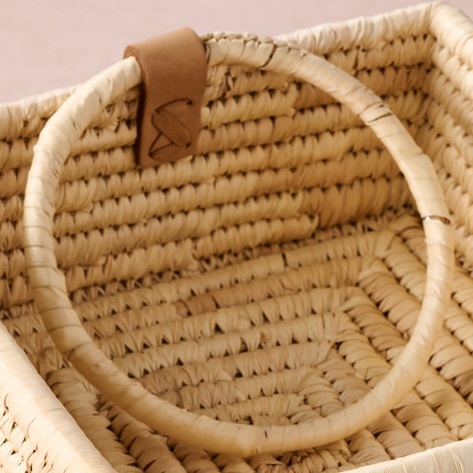 Khejur Woven Palm Leaf Napkin Basket