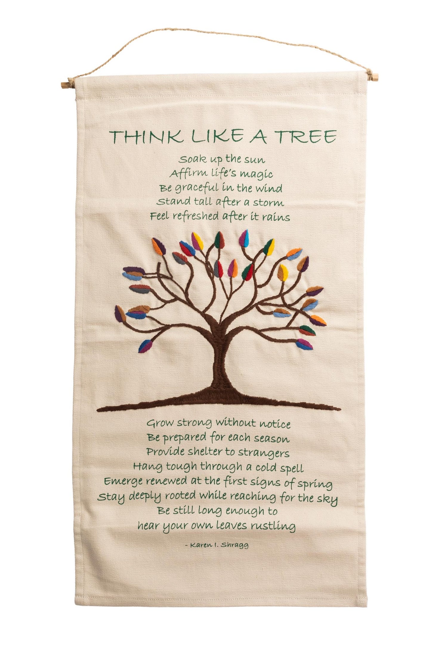 Wall hanging Think Like a Tree cttn 13Wx24H cream