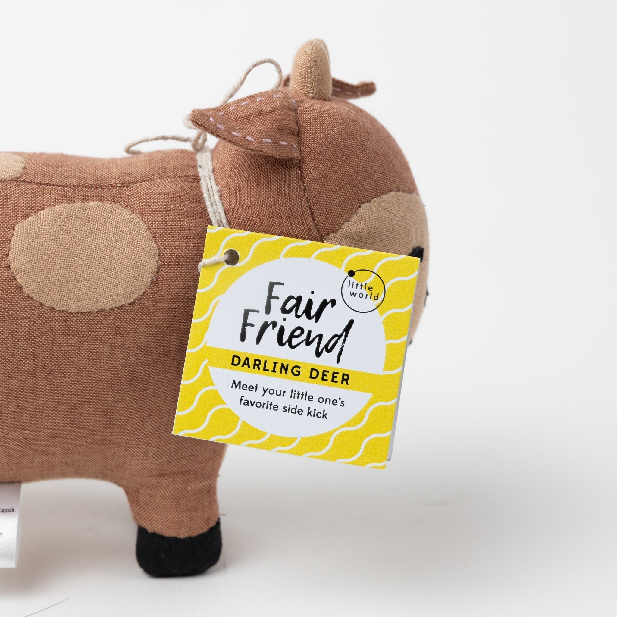 Deer stuffed cotton/kapok 7Lx4.5H brown/tan