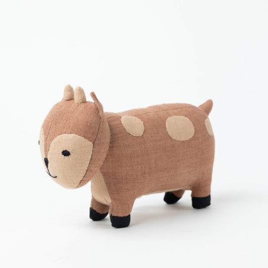 Deer stuffed cotton/kapok 7Lx4.5H brown/tan