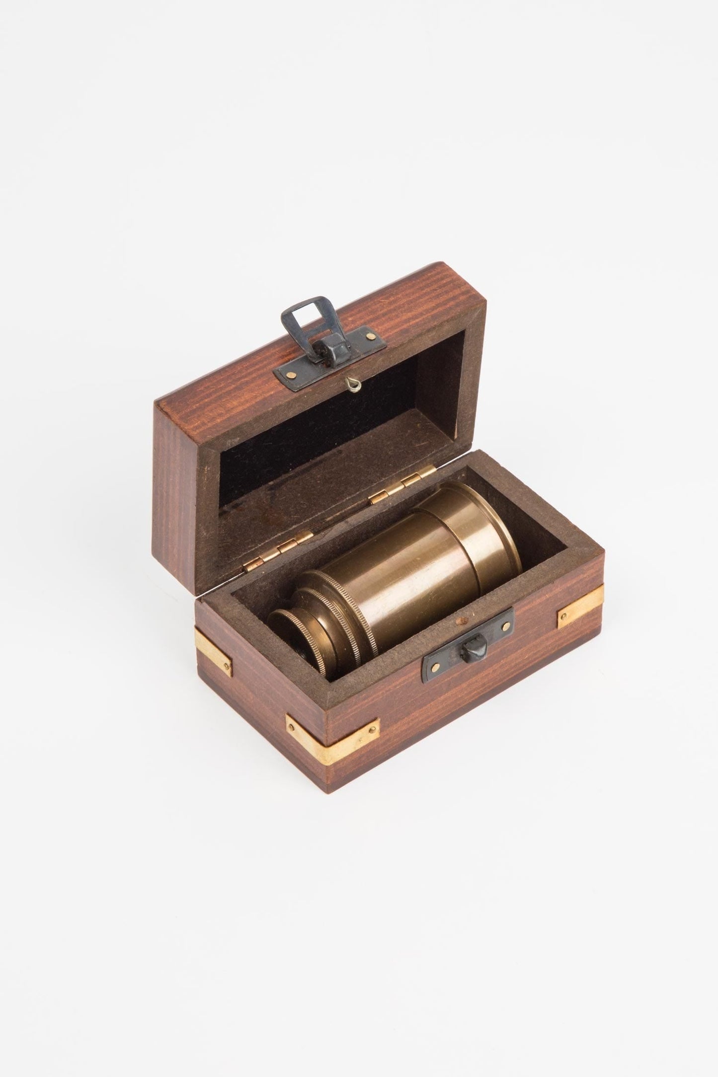 Telescope mini w/case wood/metal 4.5L brn/br