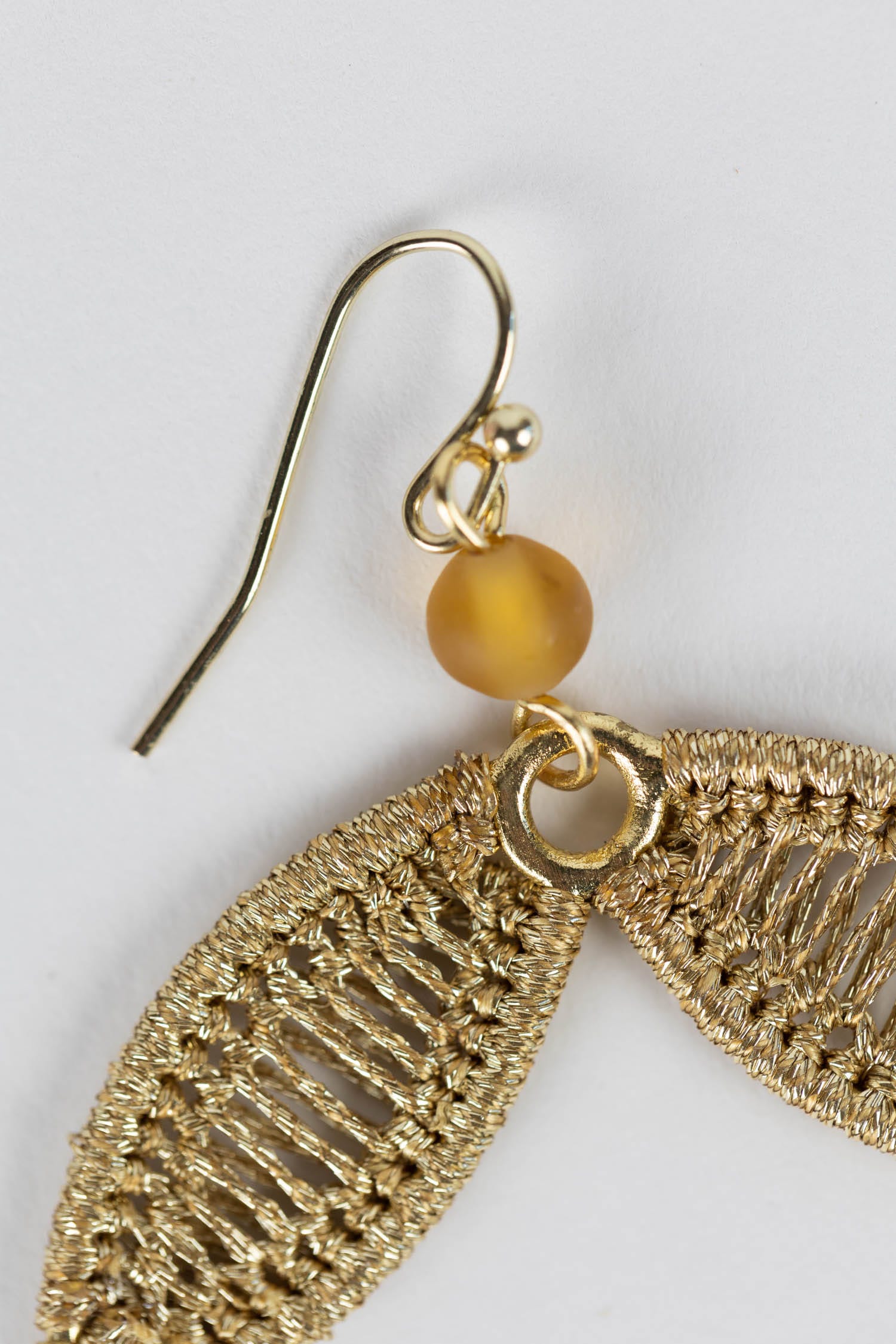 Earrings linked ovals zari wrap 1.5Lx1.75W gold