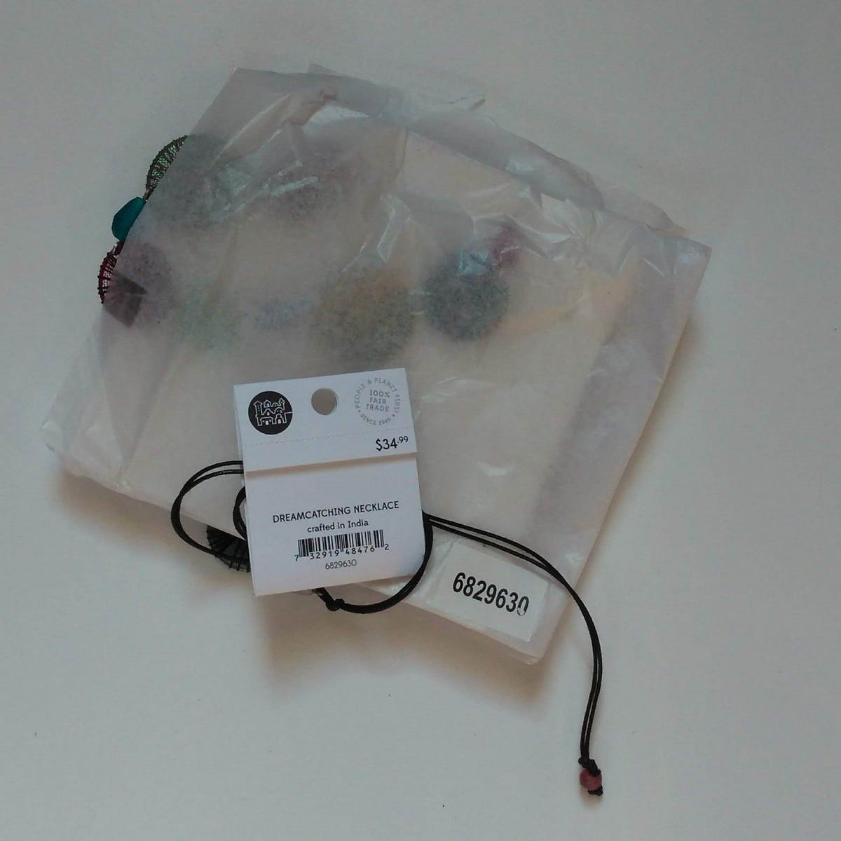 Necklace string wrap circles/cord multi