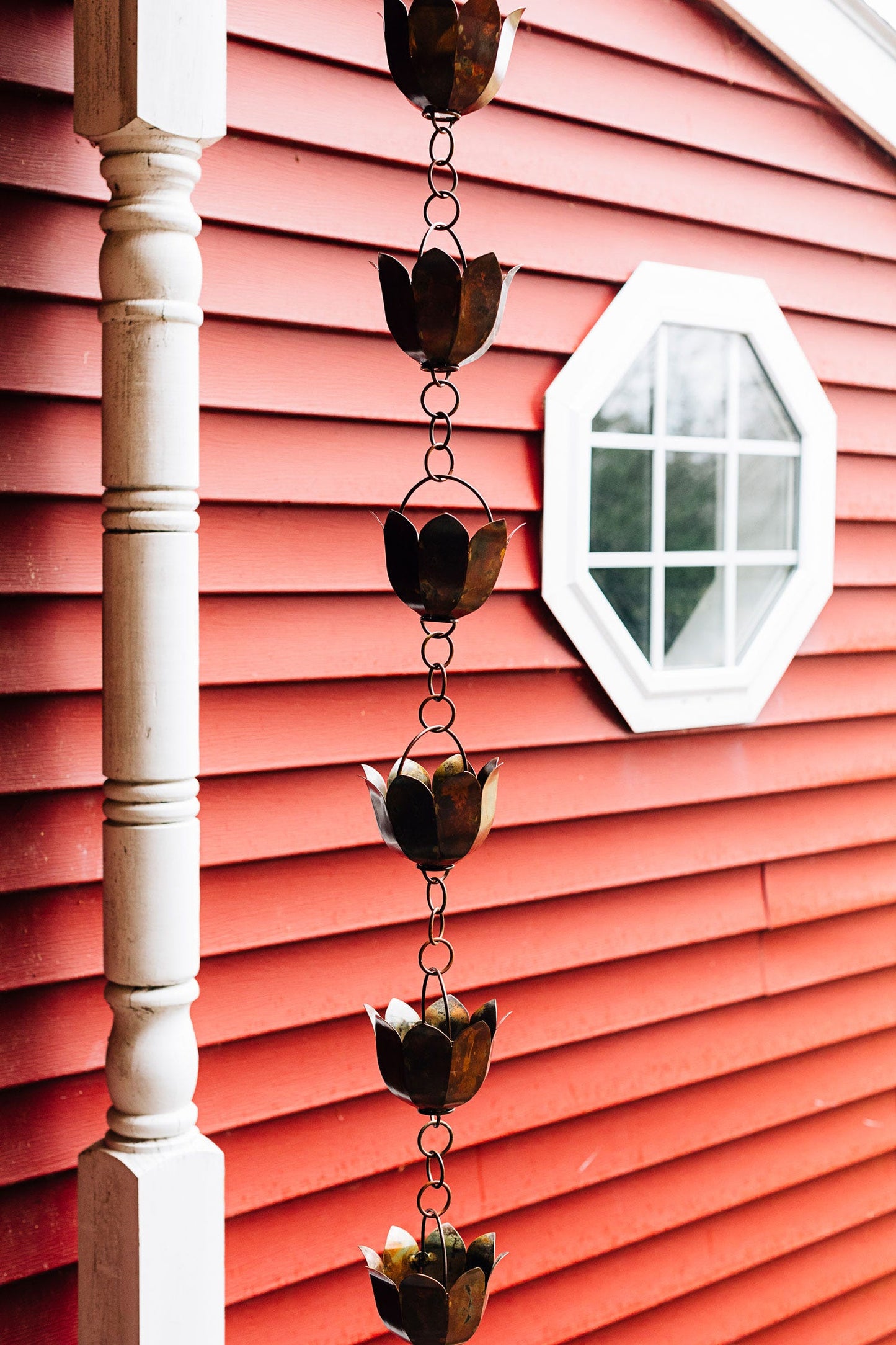 Rain chain lotus shape metal 84L copper