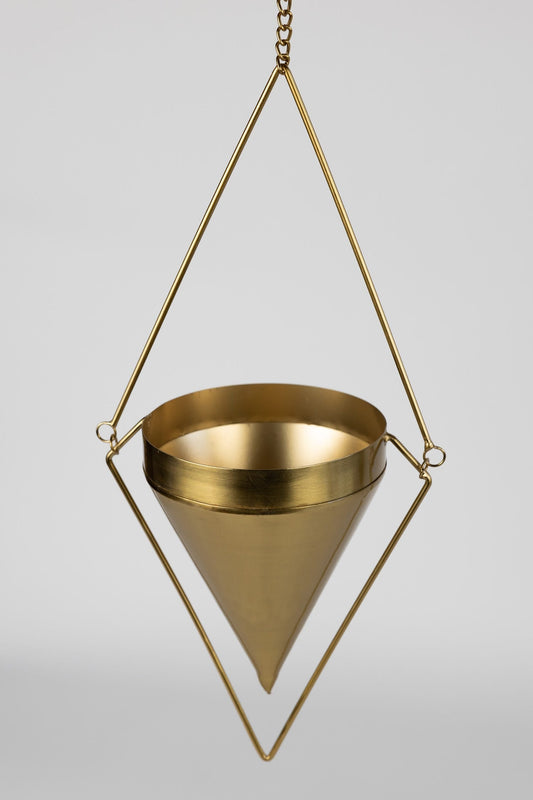 Planter hanging/swinging diamond iron 17H brass