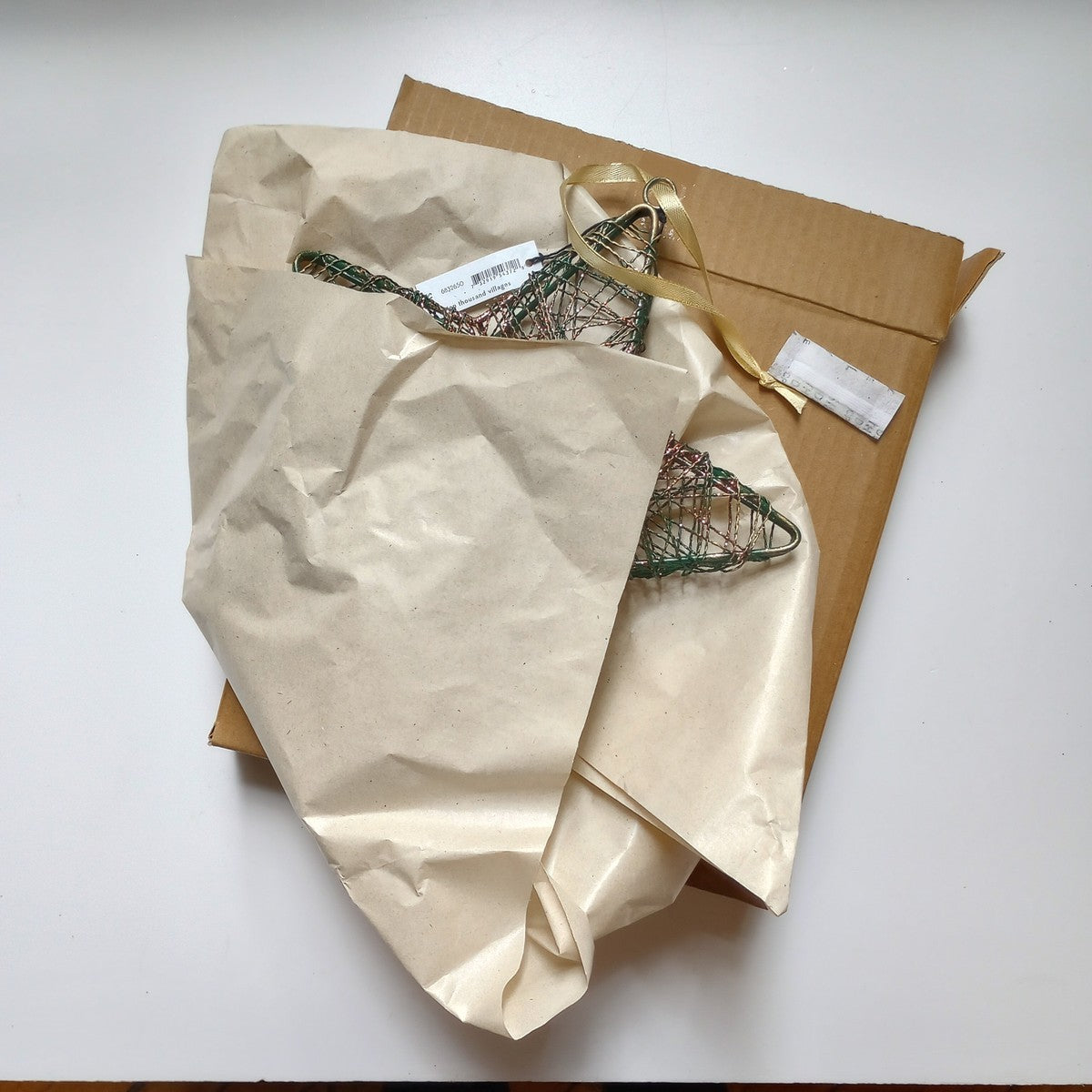 Ornament L3D wire star iron 9D grn/copper