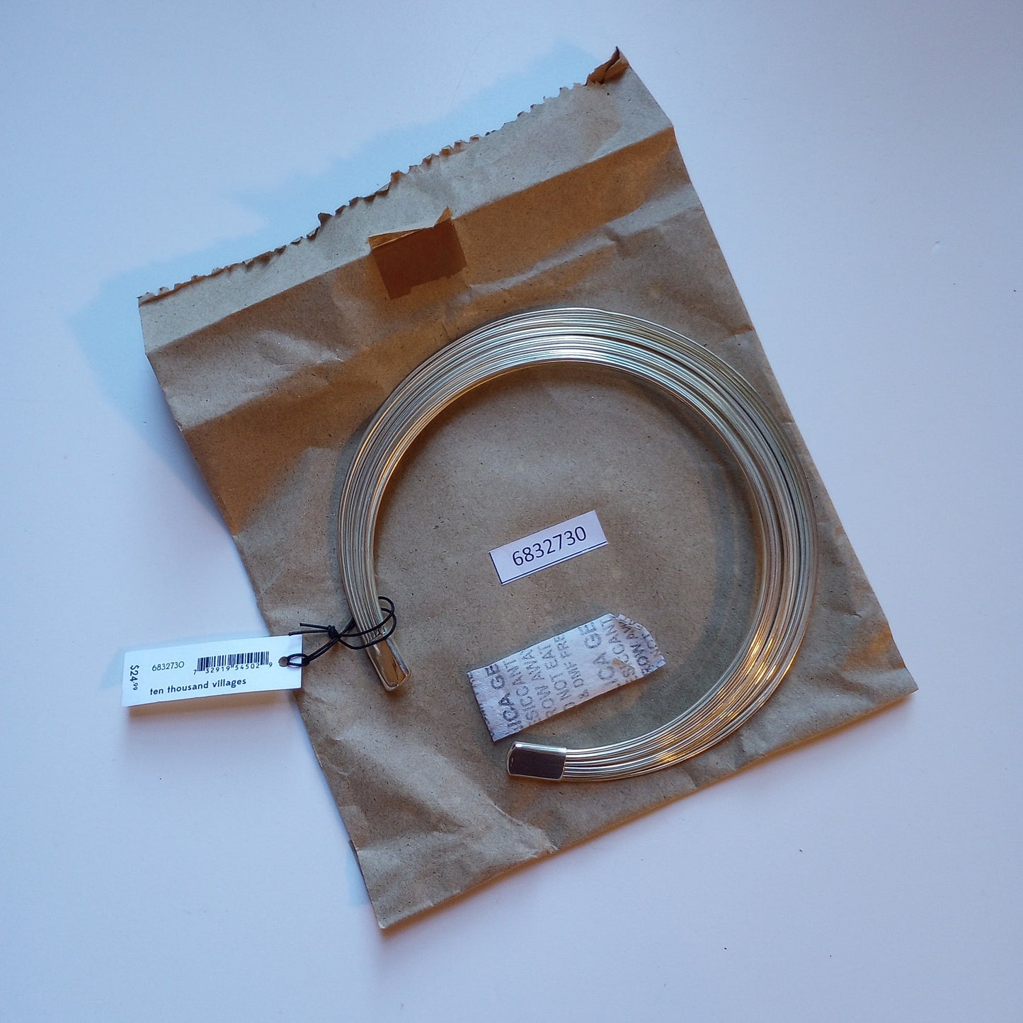Necklace choker layered wire silv-plt br 5.5D silv