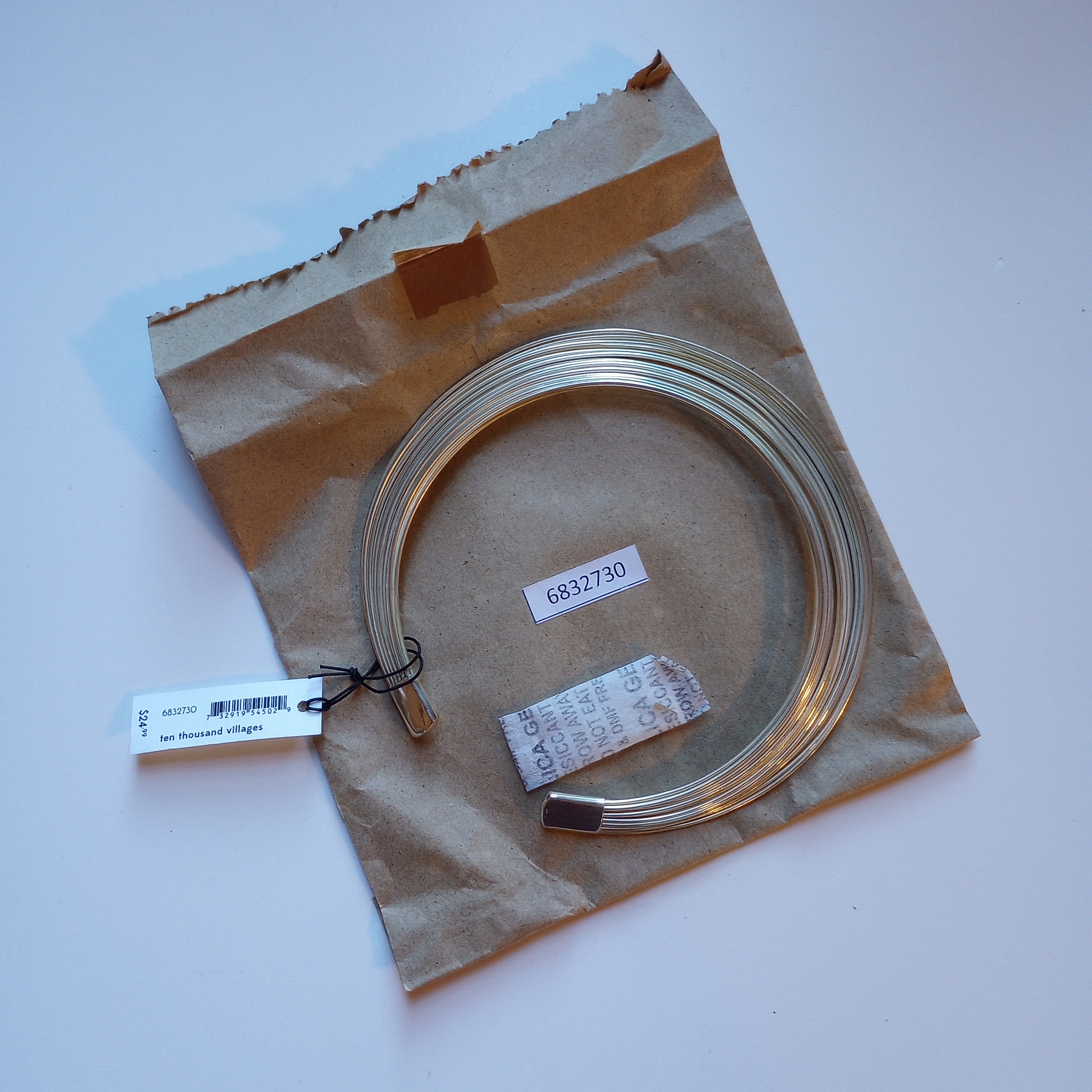 Necklace choker layered wire silv-plt br 5.5D silv