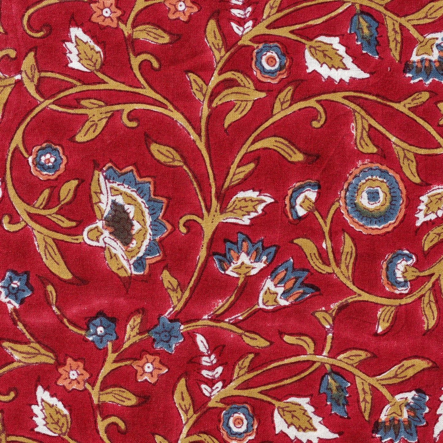 Tablecloth square floral cotton 60x60 red/grn/blu