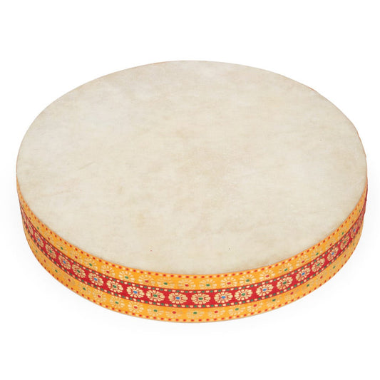 Drum ocean leather/wood/cloth12Dx2H nat/asst