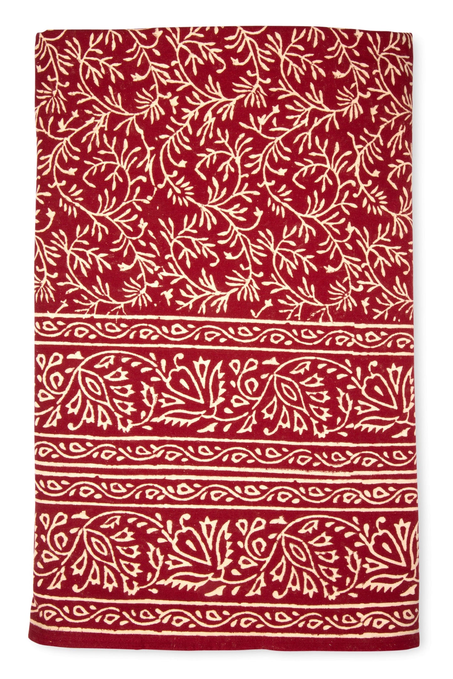 Tablecloth vines cttn 70x120 red/crm
