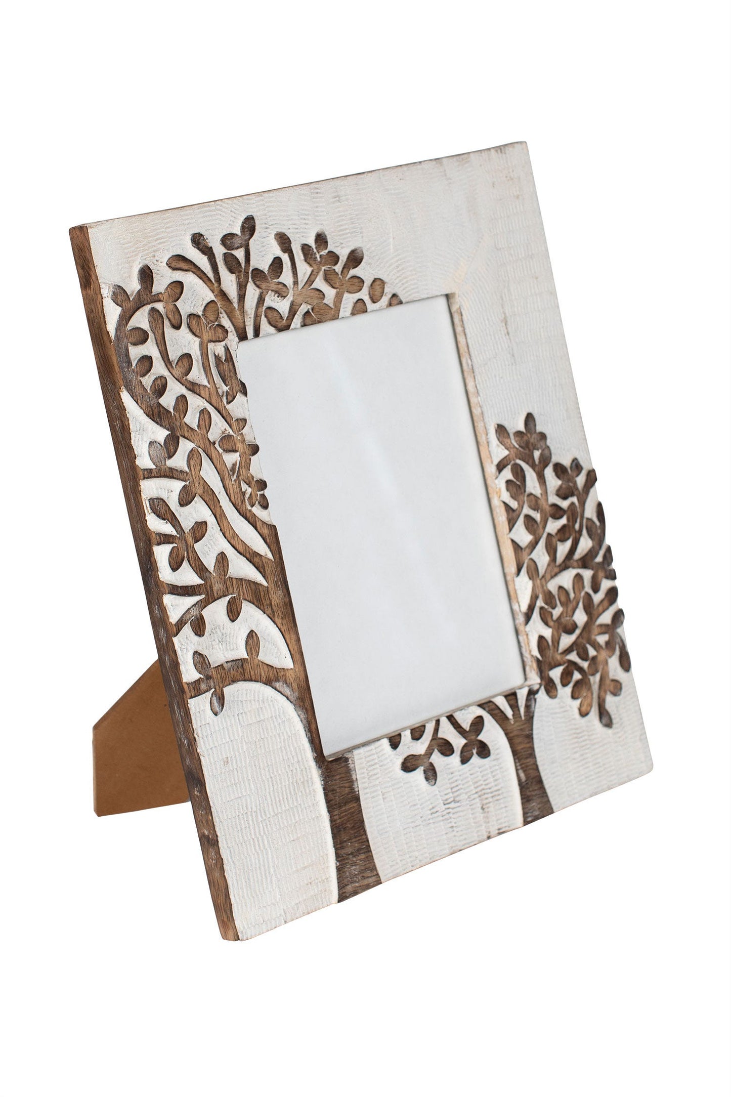 Frame trees f/5x7 wood 9Wx11H cream/brown
