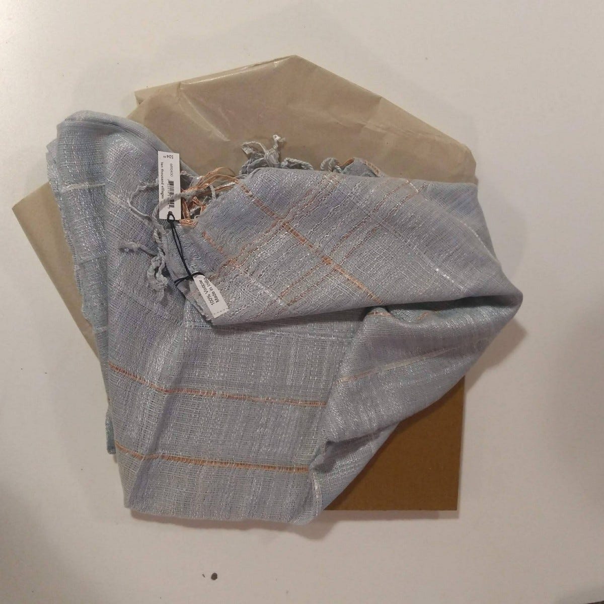 Scarf raincloud slub wvn viscose 72Lx20 lt blu/pch