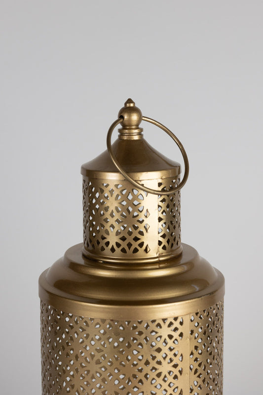 Lantern round w/turret iron 5.5Dx15H gold