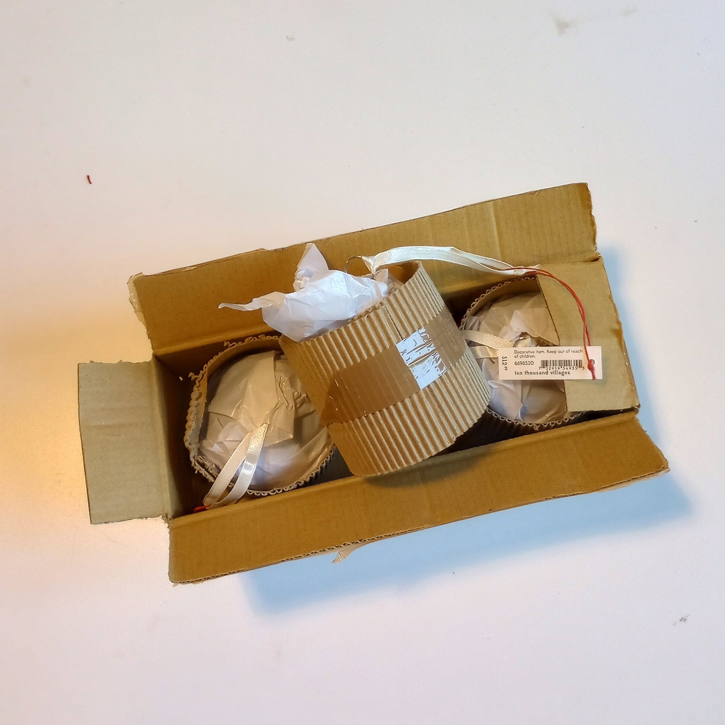 Ornament ball watercolor M/3 recycl glass 3D green