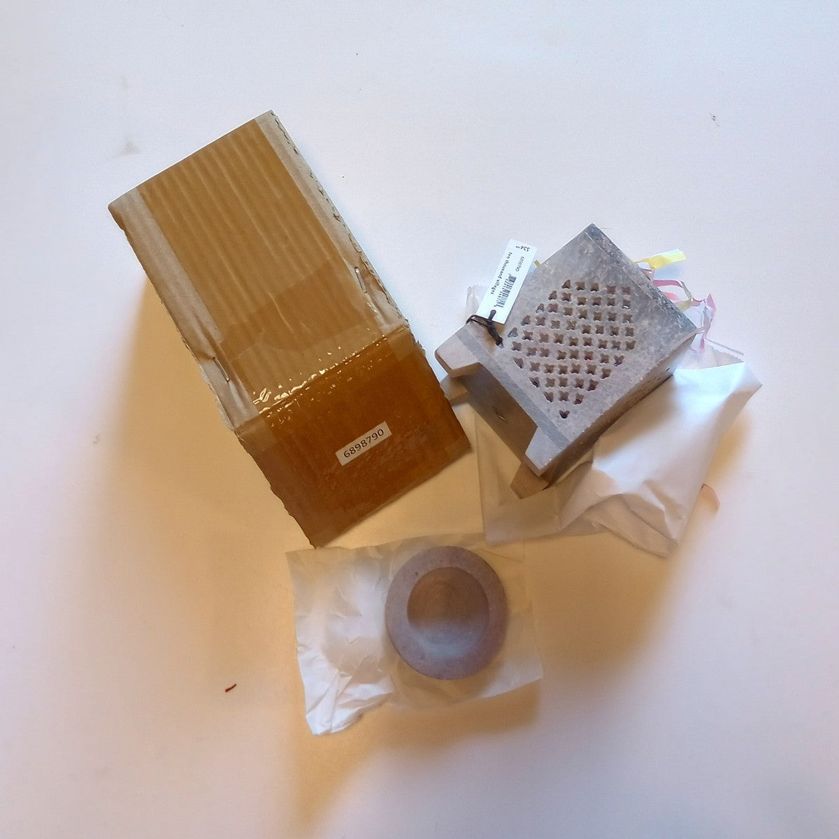 Essential oil burner gorara stn 3sqx5H gray/brn