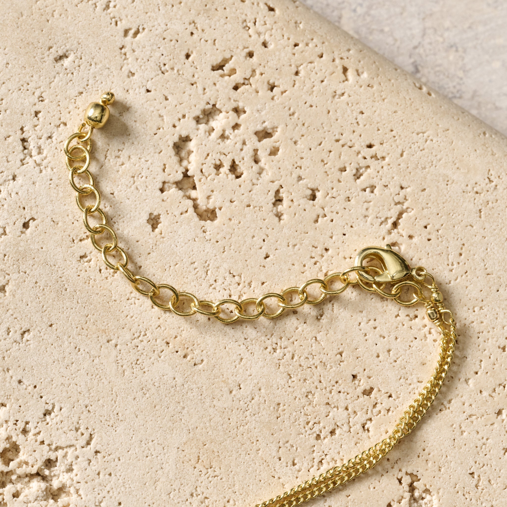 Necklace pendand rnd stone chip/br 22L gld/gry/brn