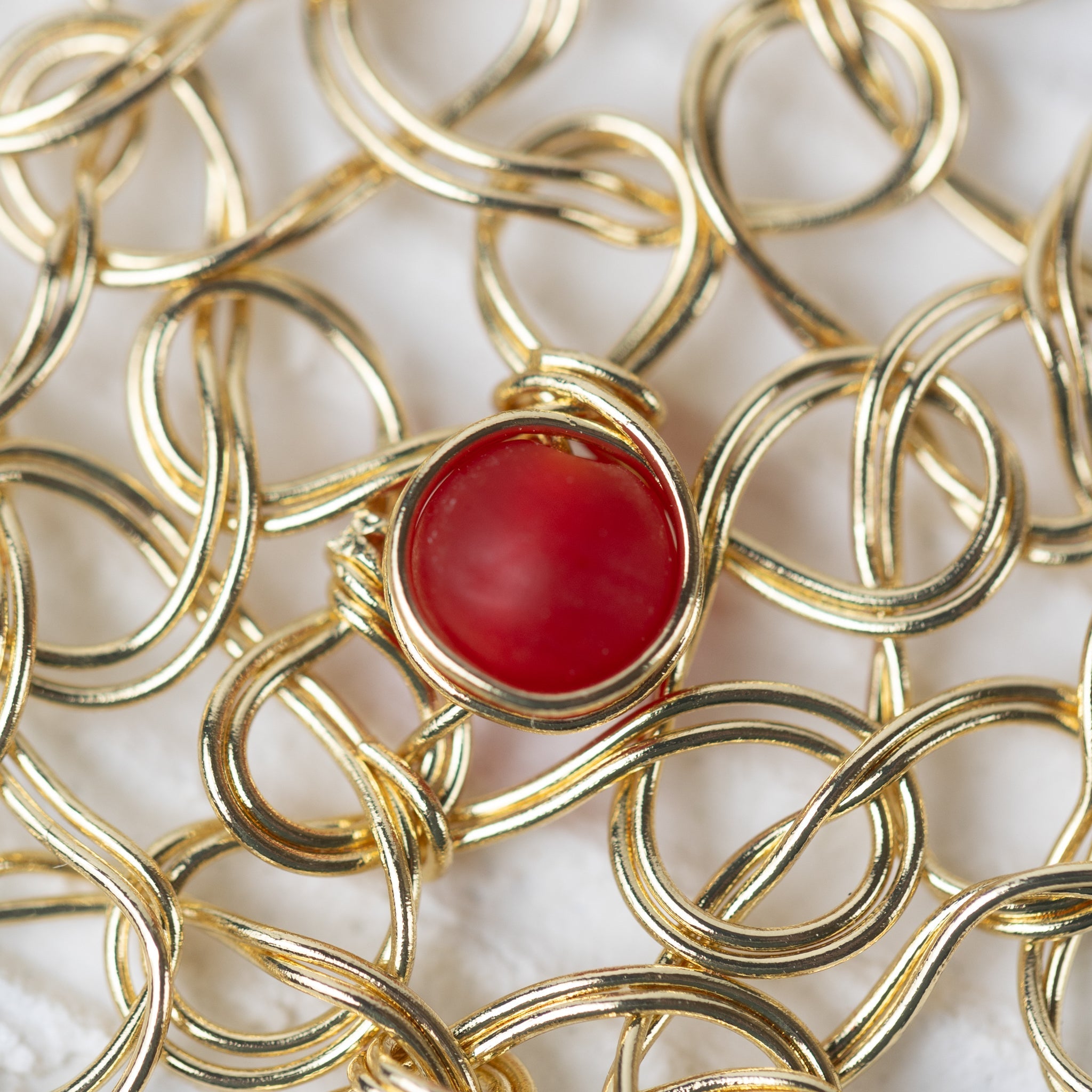 Gold Filigree with Orange Glass center "Maanika" Earrings*^