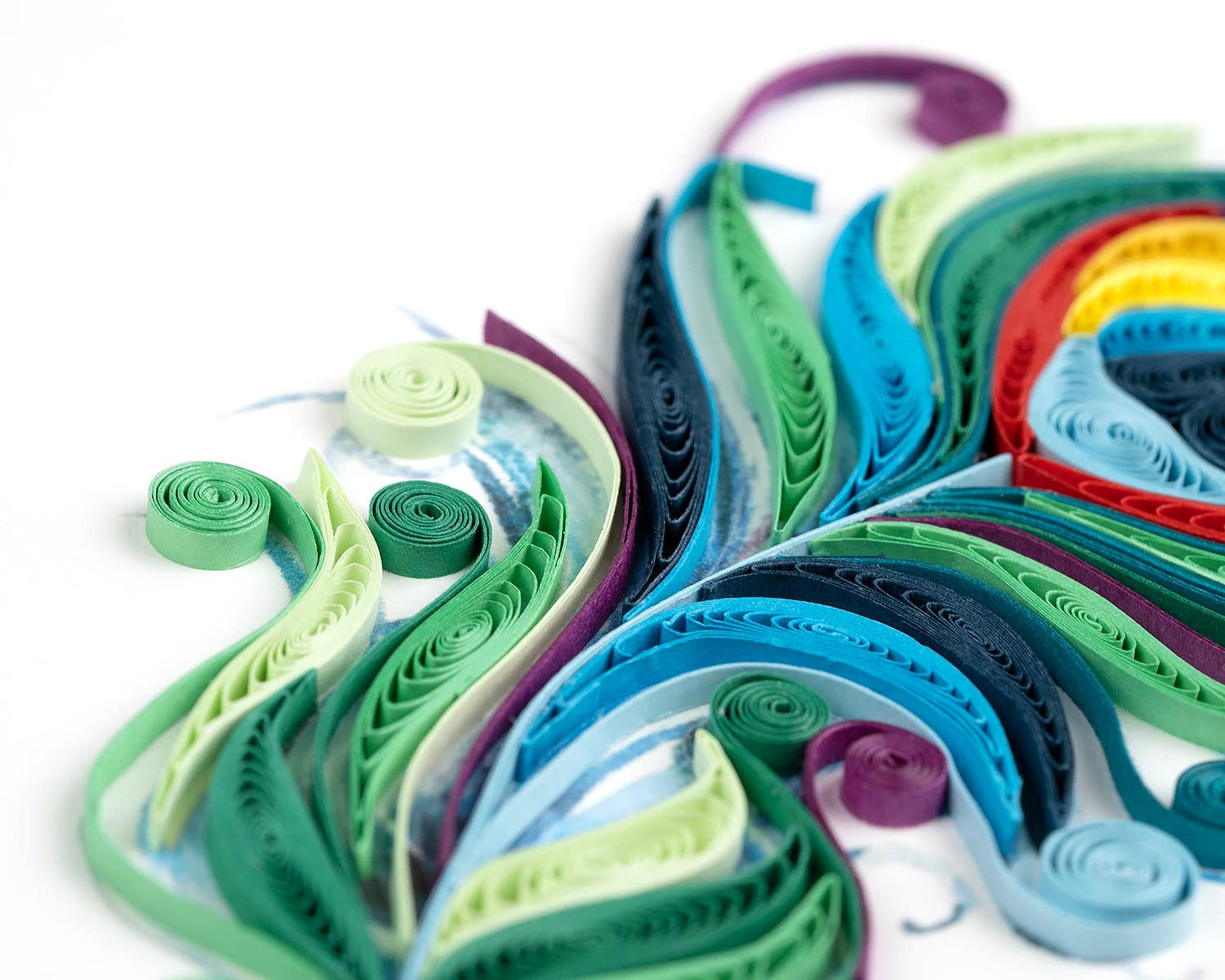 Quilled Greeting Card, "Peacock Feather"