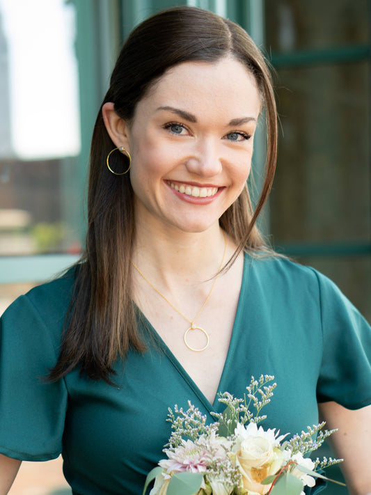 Necklace, White Stone Loop