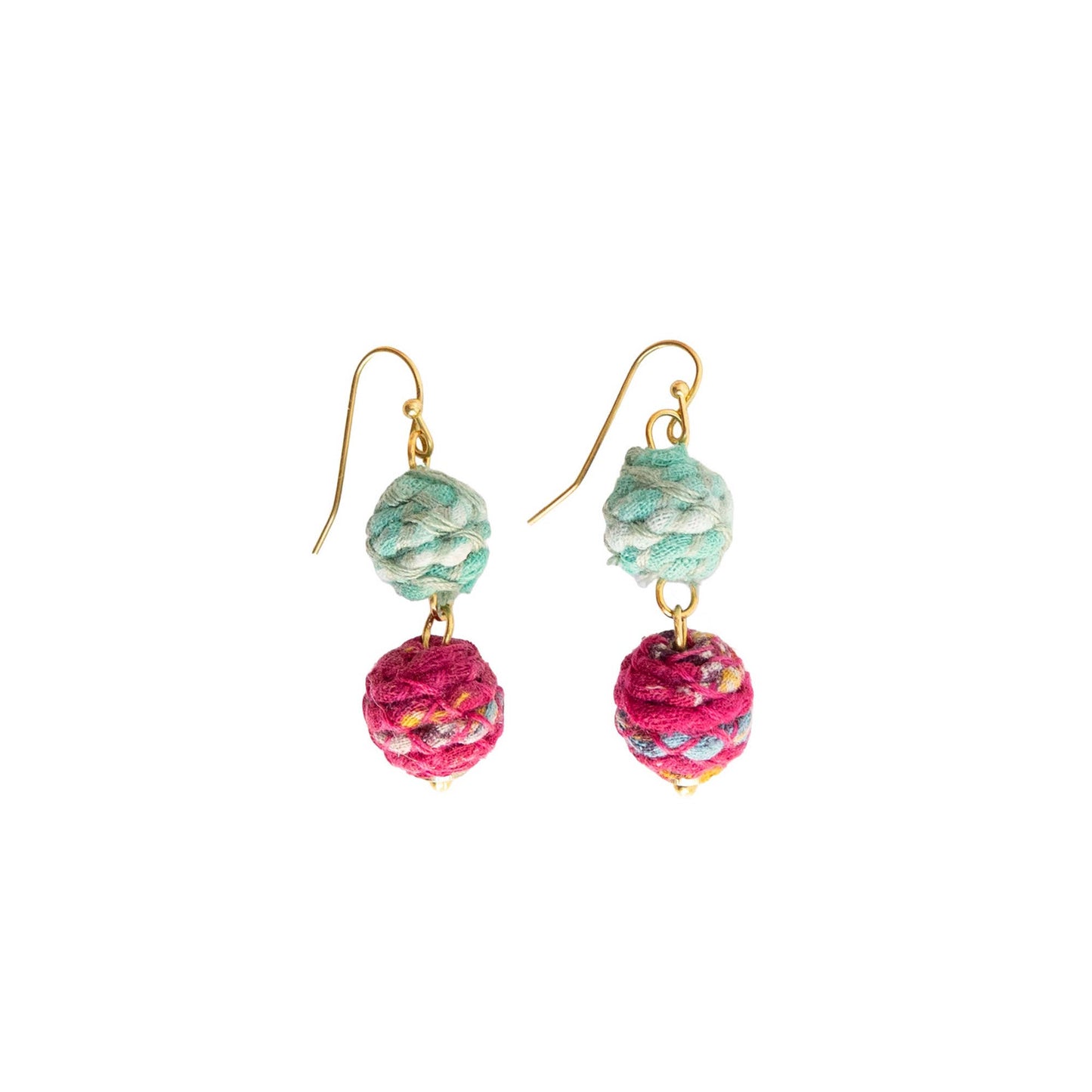 Threaded Kantha Drop Earrings - Bloom