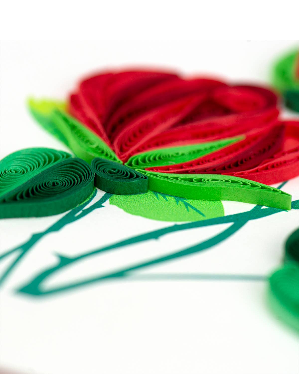 Quilled Greeting Card, "Red Roses"