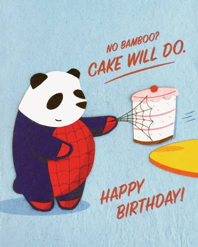 Recycled Paper Cards, "Spidey Panda Birthday"