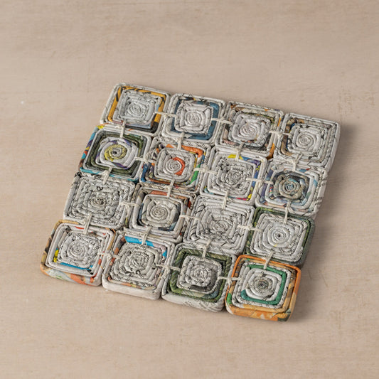 Trivet coiled recycled newspaper 6.5sp asst