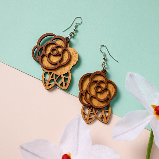 Wood "Rosas Langka" Earrings