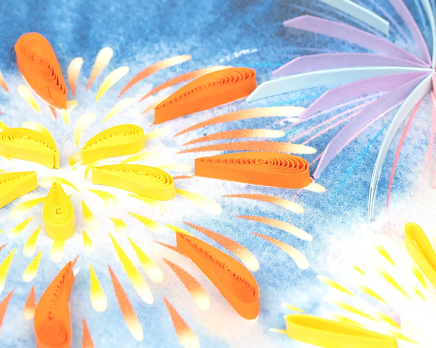 Quilled Greeting Card, "Fireworks Display"